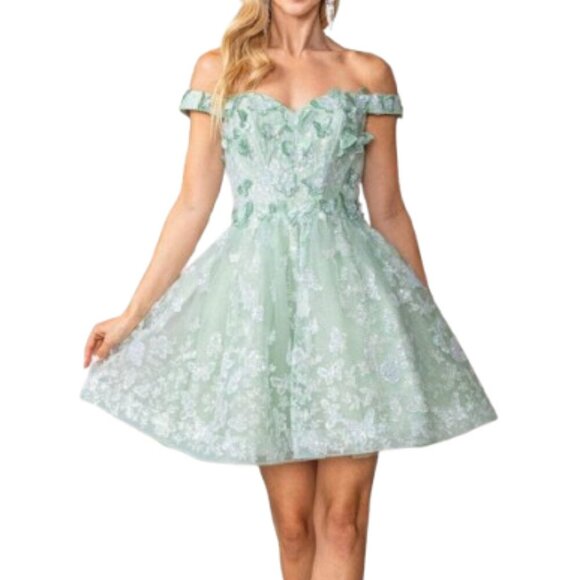 NWT Dancing Queen 3366 Corset Cocktail Dress Sage Size XS - Picture 1 of 4